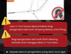 Guna Kelancaran Arus Lalu Lintas dari Arah Simpang Melayu Kota Piring, U-Turn Baru di Jalan W.R. Supratman Sudah Dapat Difungsikan