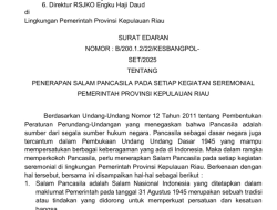 Pemprov Kepri Mulai Terapkan Salam Pancasila di Setiap Awal Kegiatan Seremonial