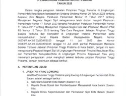 20 ASN Berebut Empat Kursi Strategis di Pemko Batam, Termasuk Jabatan Sekda