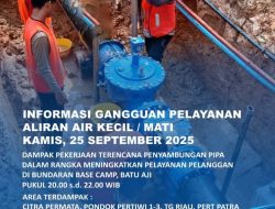 Ada Penyambungan Pipa di Bundaran Basecamp Batam Malam Ini, Warga Diimbau untuk Tampung Air