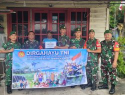Sambut HUT TNI ke-80, Koramil 05/Belakang Padang Bagikan 50 Paket Sembako di Momentum Jumat Berkah