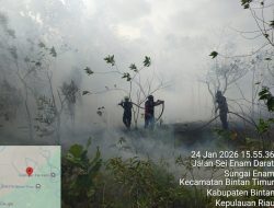 Sehari Empat Titik Karhutla Terjadi di Bintan Timur, Api di Sei Nam Darat Nyaris Jangkau Permukiman Warga