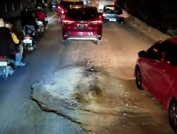 Lubang Menganga di Jalan Sei Ladi Batam Kembali Telan Korban, Pengendara Motor Terjatuh